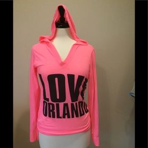 Exist, Long sleeve lightweight hooded pink pullover.